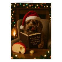 Brown Cockerpoo 'Cheese Tax' Christmas card