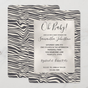 Brown Cocoa Zebra tryck Inbjudningar