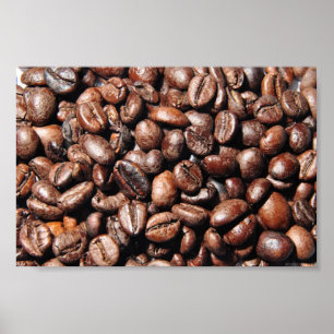 BROWN COFFEE BEANS PHOTOGRAPHY BAKGRUND MAT POSTER