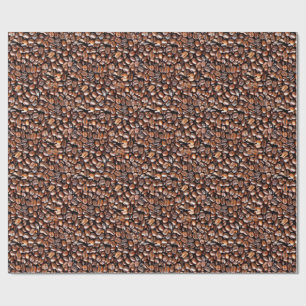 Brown Coffee Beans Tiled Mönster Presentpapper
