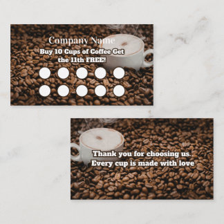 Brown Coffee Loyalty Card Beans Background Lojalitetskort