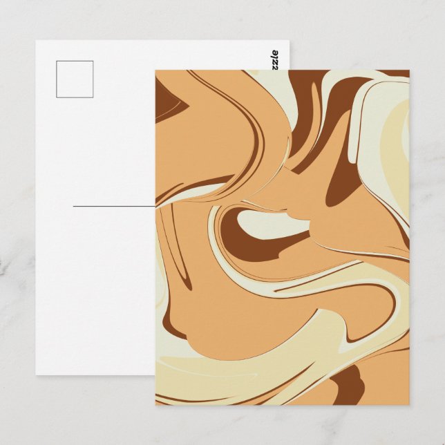 Brown Coffee Swirl Vykort (Fram/baksida)