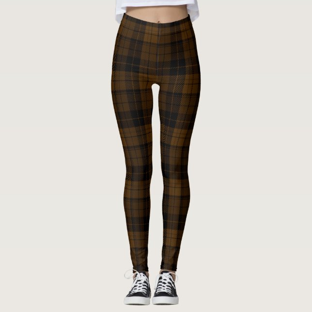 Brown Cola Färg, Black Nero Twill Tartan, Play P Leggings (Framsida)