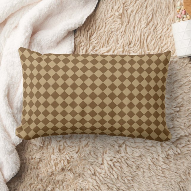 Brown Combination Diamond Mönster av STaylor Lumbarkudde (Filt)