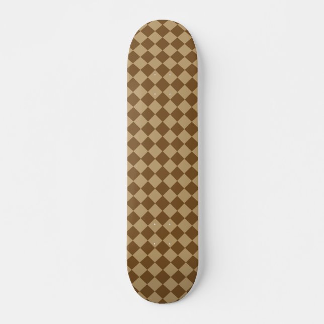 Brown Combination Diamond Mönster av STaylor Mini Skateboard Bräda 18,5 Cm (Framsida)