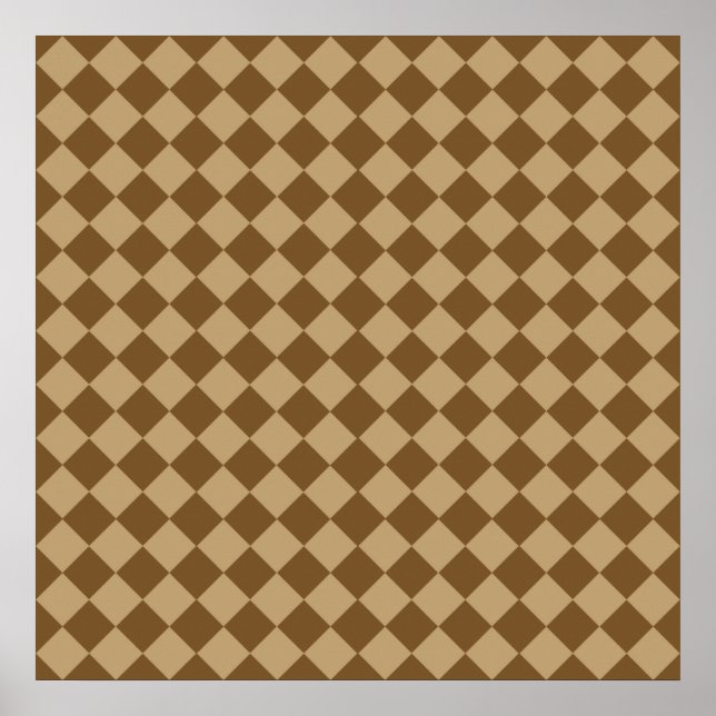 Brown Combination Diamond Mönster av STaylor Poster (Framsidan)