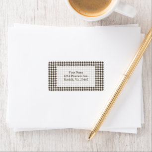 Brown Combination Houndstooth by Shirley Taylor Adressetikett