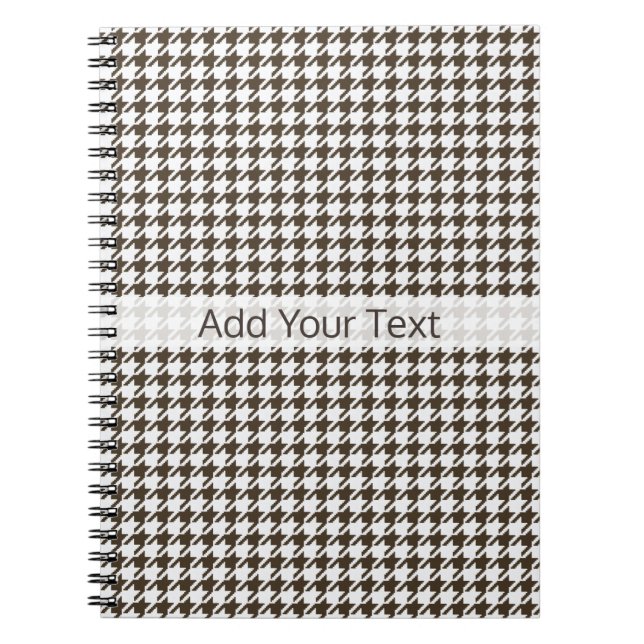 Brown Combination Houndstooth by Shirley Taylor Anteckningsbok Med Spiral (Framsidan)