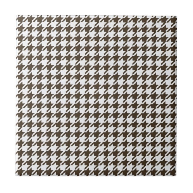 Brown Combination Houndstooth by Shirley Taylor Kakelplatta (Framsidan)