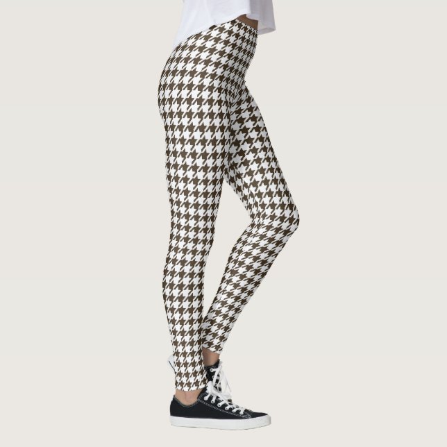 Brown Combination Houndstooth by Shirley Taylor Leggings (Höger)