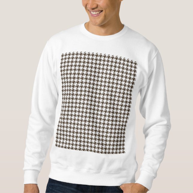 Brown Combination Houndstooth by Shirley Taylor Sweatshirt (Framsida)