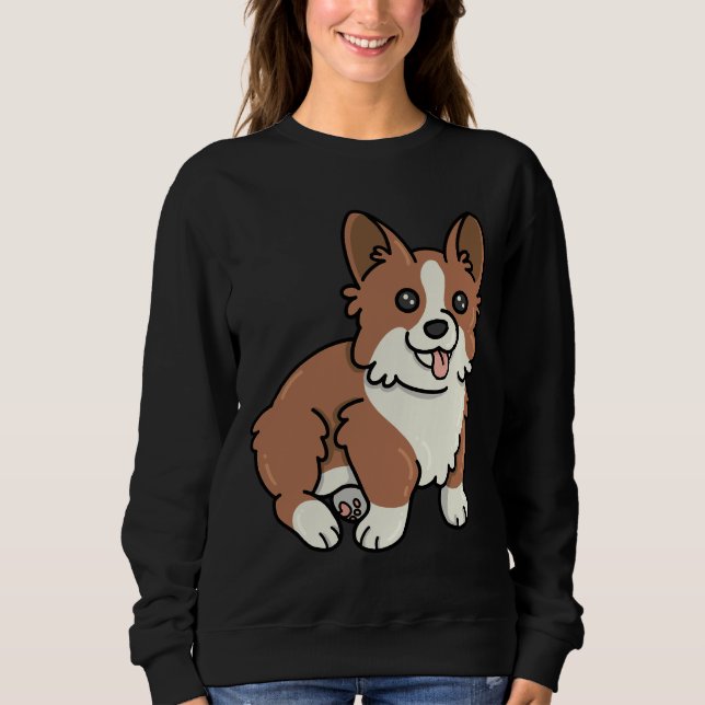 Brown Corgi Premium T Shirt (Framsida)