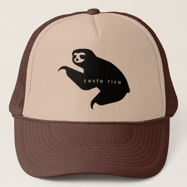 Brown Costa Rica Sloth Souvenir Hat Keps (Framsida)
