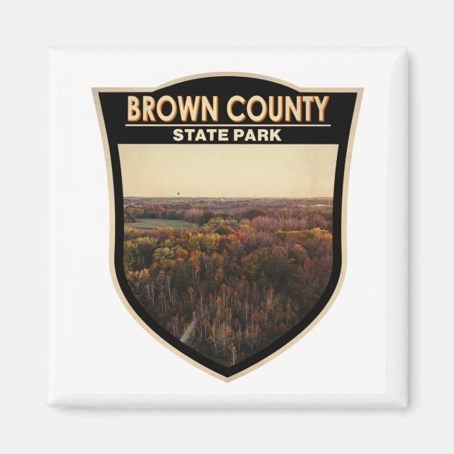 Brown County State Park Indiana Badge Magnet (Framsidan)