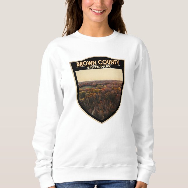 Brown County State Park Indiana Badge T Shirt (Framsida)