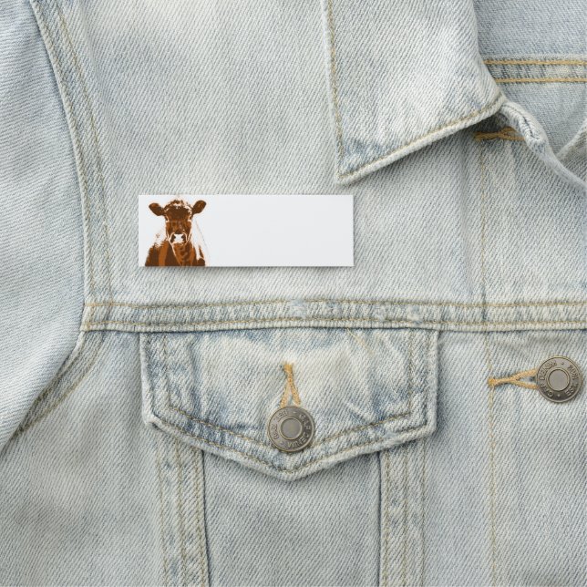 Brown Cow Farm Animal Art Namnbricka (På plats)