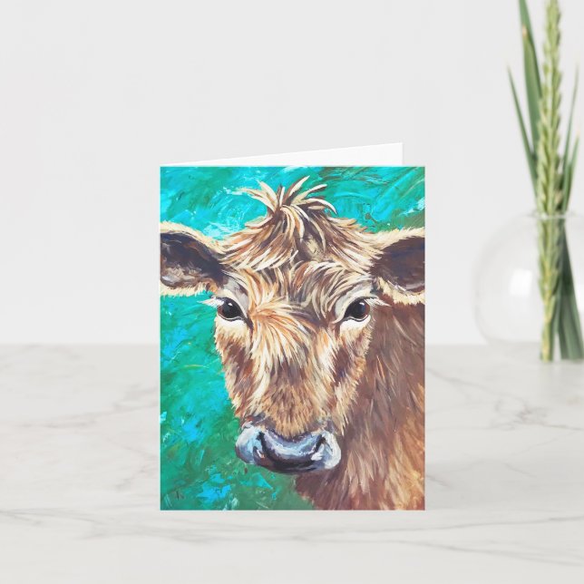 Brown Cow Folded Card Meddelande (Framsida)