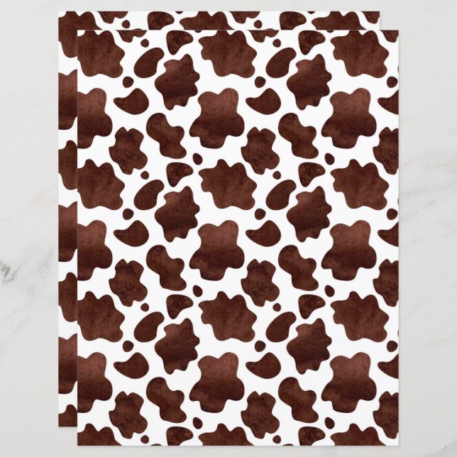 Brown Cow Print Scrapbook Paper (Fram/baksida)