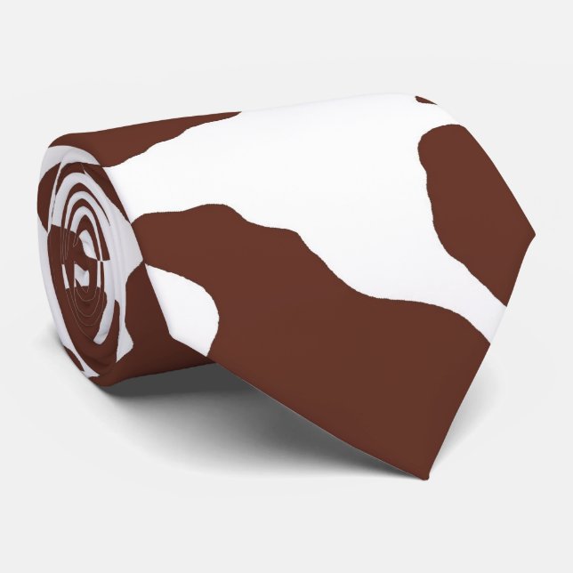 Brown Cow Skin Mönster Tie Slips (Rullad)