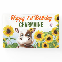 Brown Cow Sunblomma Girl First Birthday