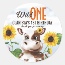 Brown Cow Sunblomma Girl First Birthday