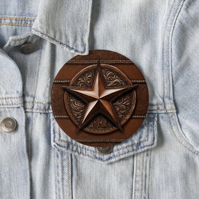 Brown Cowboy Rustic Westernare Land Texas Star Knapp (In Situ)