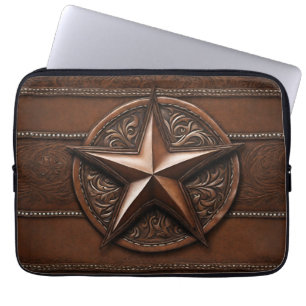 Brown Cowboy Rustic Westernare Land Texas Star Laptop Fodral