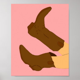 Brown CowboyBoots Poster