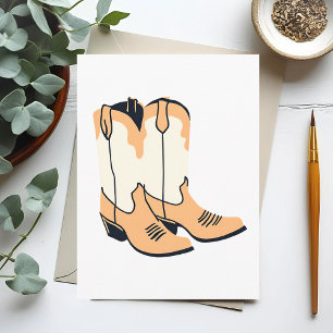 Brown CowboyBoots Vykort
