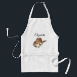 Brown Cowgirl Hat med Rosa Flowers Förkläde<br><div class="desc">En apron med en söt design skapat med vattenfärger med en brun cowgirl-hatt med en bukett av rosa blommor på brimen.</div>