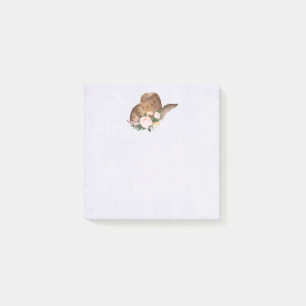 Brown Cowgirl Hat med Rosa Flowers Post-it Block