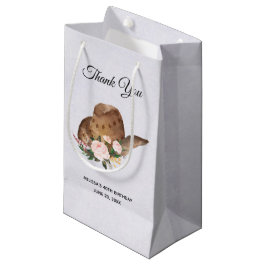 Brown Cowgirl Hat med Rosa Flowers Tack