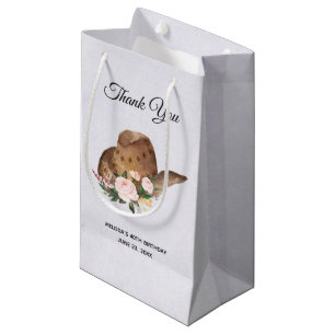 Brown Cowgirl Hat med Rosa Flowers Tack