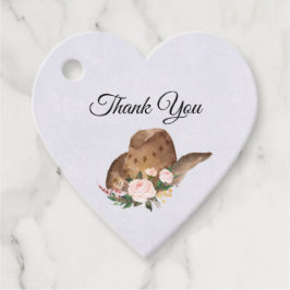 Brown Cowgirl Hat med Rosa Flowers Tack Gåvor Etiketter