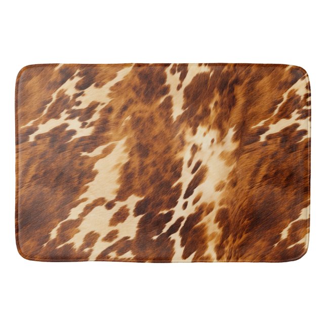 Brown Cowhide Badrumsmatta (Framsidan)