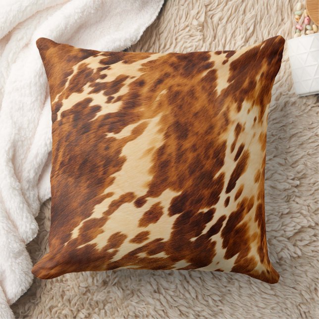 Brown Cowhide Kudde (Filt)