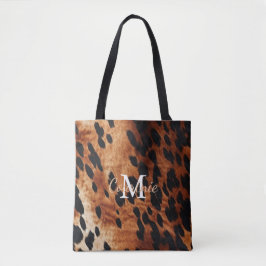 Brown Cowhide Monogram Tygkasse