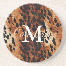 Brown Cowhide Monogram Underlägg