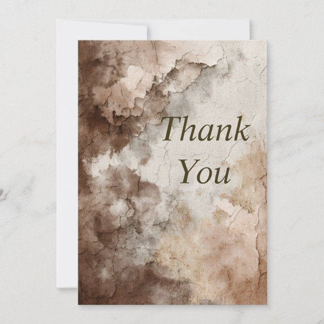 Brown Cracked Paint Thank You Card Inbjudningar (Framsida)