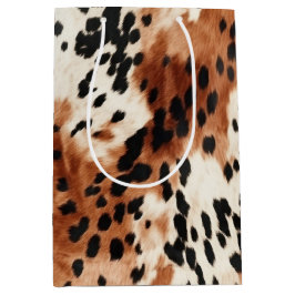 Brown Cream Animal Cowhide