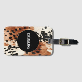 Brown Cream Animal Cowhide Bagagebricka