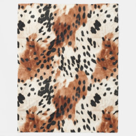Brown Cream Animal Cowhide Fleecefilt