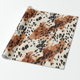 Brown Cream Animal Cowhide Presentpapper