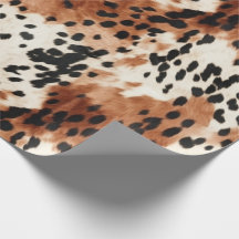 Brown Cream Animal Cowhide
