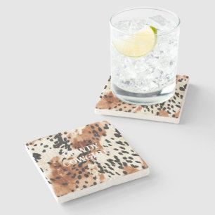 Brown Cream Animal Cowhide Stenunderlägg