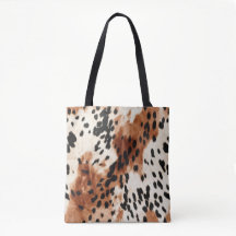Brown Cream Animal Cowhide