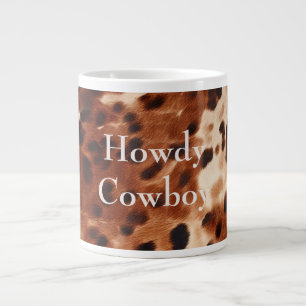 Brown Cream Black Cowhide Jumbo Mugg