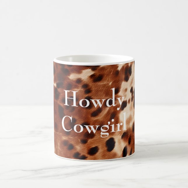 Brown Cream Black Cowhide Kaffemugg (Center)