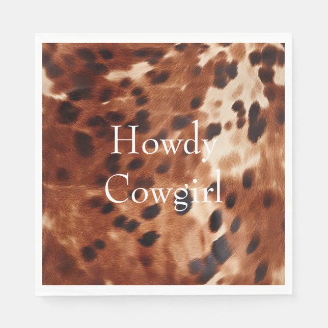 Brown Cream Black Cowhide Pappersservett (Framsidan)