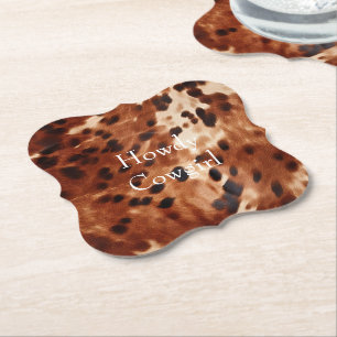 Brown Cream Black Cowhide Underlägg Papper